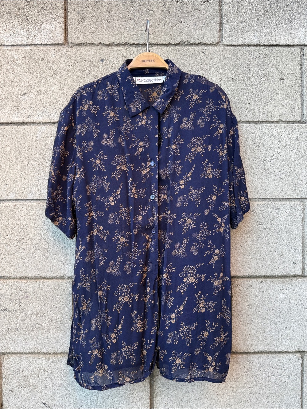 Vintage Floral Short-Sleeve Button Up Shirt